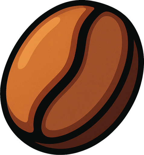 arabica bean.
In-Game asset.  2d.  High contrast.  No shadows