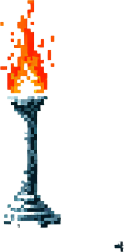 pixelart asset pillar of fire.
White background, high contrast, shadowless.