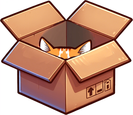 Head of a cute ginger cat peeking from a box