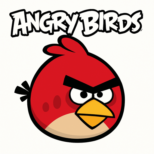 Angry birds logo.
In-Game asset.  2d.  High contrast.  No shadows