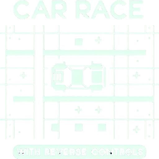 An black background with text "car race with reverse controls" in white colour in the top left corner very simple and small text.
Single Game Texture. In-Game asset. 2d. Blank background. High contrast. No shadows.