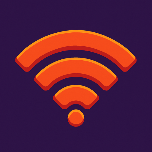 WiFi symbol.
In-Game asset.  2d.  High contrast.  No shadows