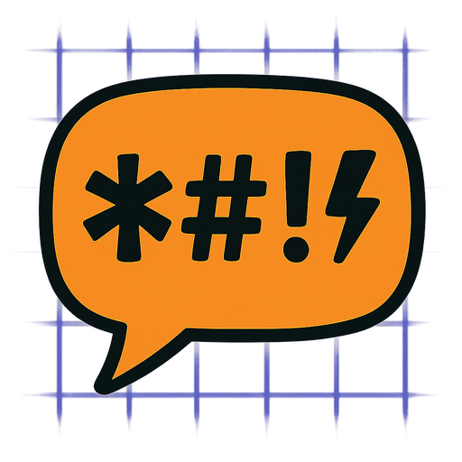 a speech bubble with an icon inside symbolizing that the person is saying some rude words.
In-Game asset.  2d.  High contrast.  No shadows