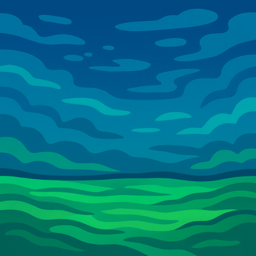 Fondo de ambiente digital con azul y verde.
In-Game asset.  2d.  High contrast.  No shadows