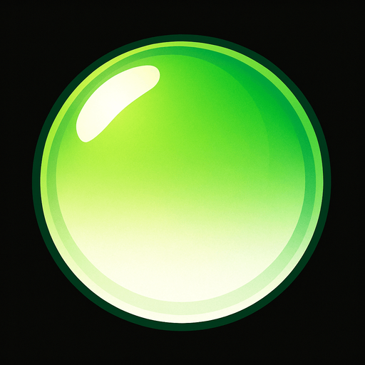 Green and white gradient orb.
In-Game asset.  2d.  High contrast.  No shadows