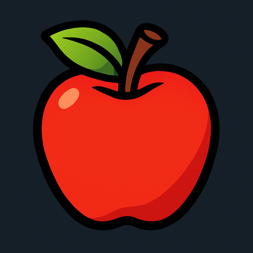 Apple.
In-Game asset.  2d.  High contrast.  No shadows