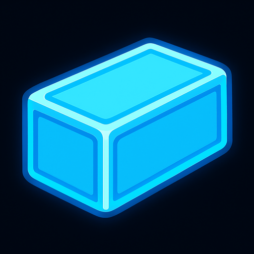 Baby blue neon rectangle block.
In-Game asset.  2d.  High contrast.  No shadows