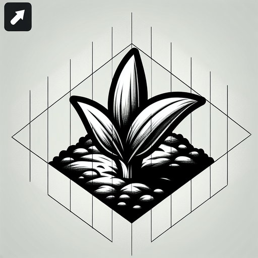 The first sprout of a corn plant..
Single Game Texture. In-Game asset. 2d. Blank background. High contrast. No shadows.