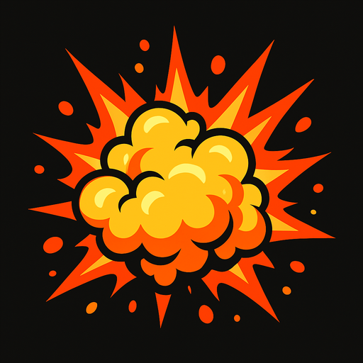 Explosión efecto.
In-Game asset.  2d.  High contrast.  No shadows