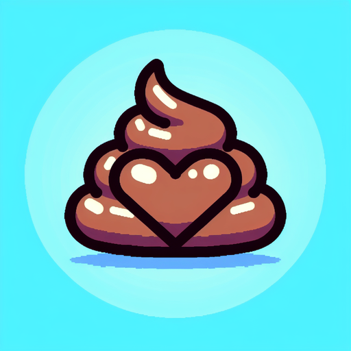 poop heart.
Single Game Texture. In-Game asset. 2d. Blank background. High contrast. No shadows.
