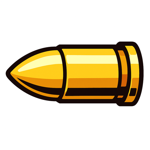 Una bala.
In-Game asset.  2d.  High contrast.  No shadows