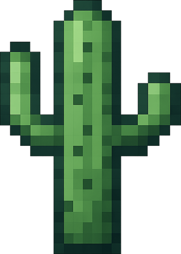 cactus. No background. Transparent background. Blank background. No shadows. pixel. In-Game asset. flat