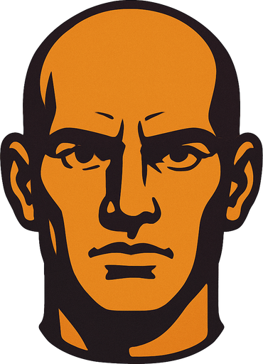 human head.
In-Game asset.  2d.  High contrast.  No shadows