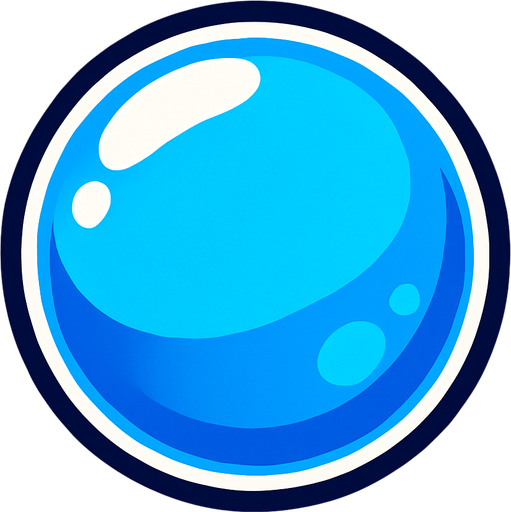 Blue bubble.
In-Game asset.  2d.  High contrast.  No shadows
