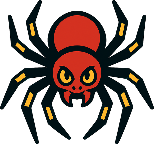 spider.
In-Game asset.  2d.  High contrast.  No shadows