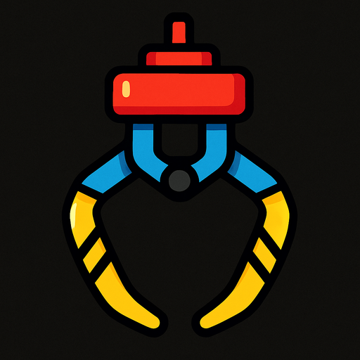 claw for machine.
In-Game asset.  2d.  High contrast.  No shadows