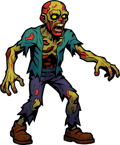 Zombie.
In-Game asset.  High contrast.  No shadows