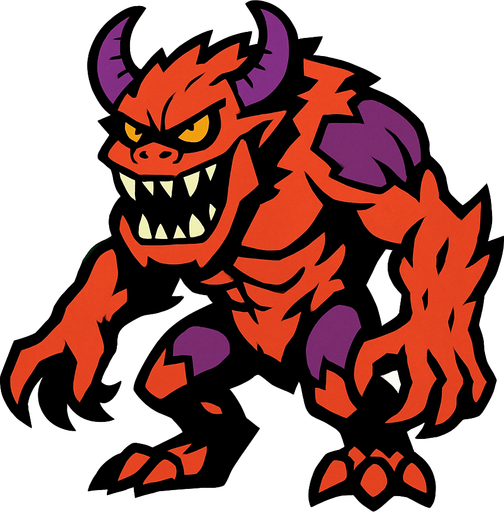 Canavar.
In-Game asset.  2d.  High contrast.  No shadows