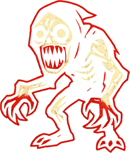 Personaje aterrador.
In-Game asset.  2d.  High contrast.  No shadows