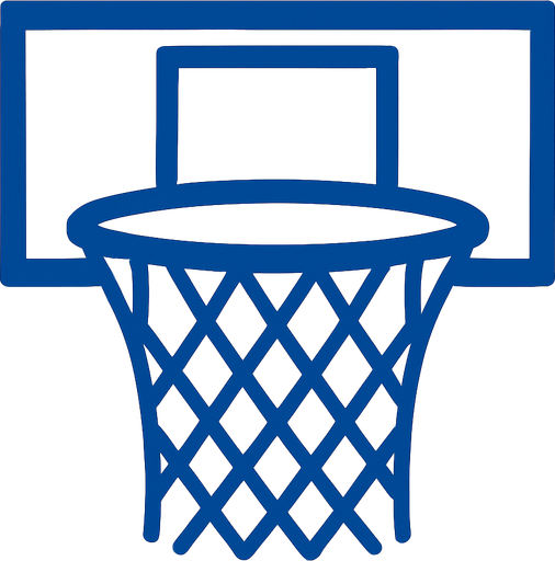 Make me a 2d basketball hoop net in blue color. In-Game asset. 2d. High contrast. No shadows.
In-Game asset.  2d.  High contrast.  No shadows