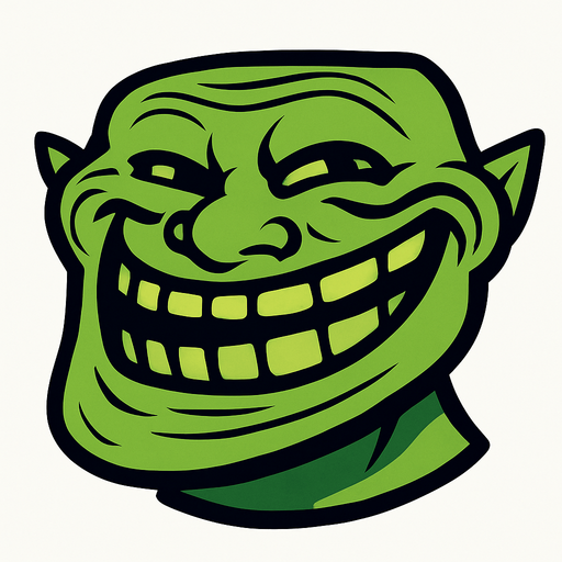 Troll face.
In-Game asset.  2d.  High contrast.  No shadows
