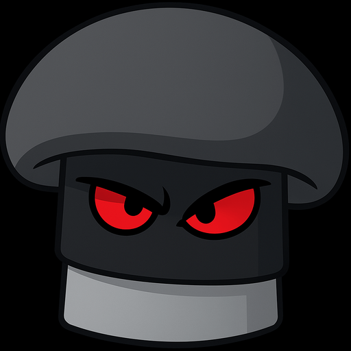 petaseta de pvz en negro y gris con ojos rojos