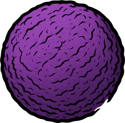 purple circle of rough skin.
In-Game asset.  2d.  High contrast.  No shadows. animated. comic. cartoon