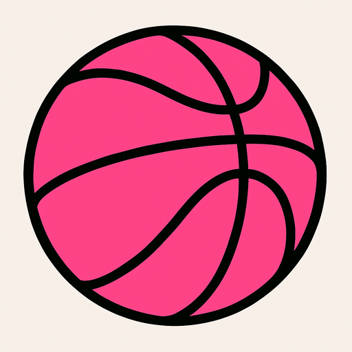 A pink Basketball.
In-Game asset.  2d.  High contrast.  No shadows