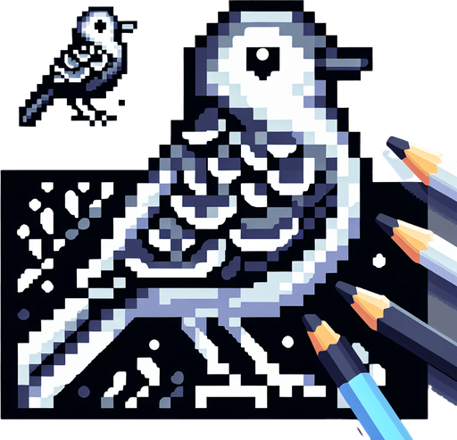A Proper Bird not A Circle Or Rectangle (And The Bird Should Be In Pixelart) 
Single Game Texture. In-Game asset. 2d. Blank background. High contrast. No shadows.