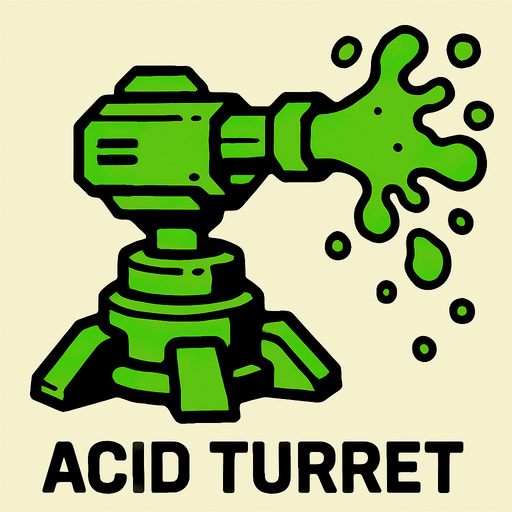 Acid turret.
In-Game asset.  2d.  High contrast.  No shadows
