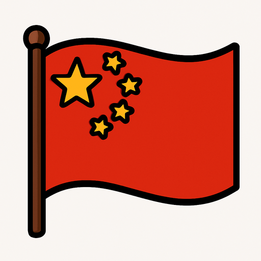 china flag.
In-Game asset.  2d.  High contrast.  No shadows