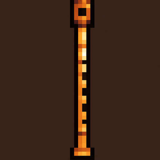 flute pixel art 2d vertical.
In-Game asset.  2d.  High contrast.  No shadows