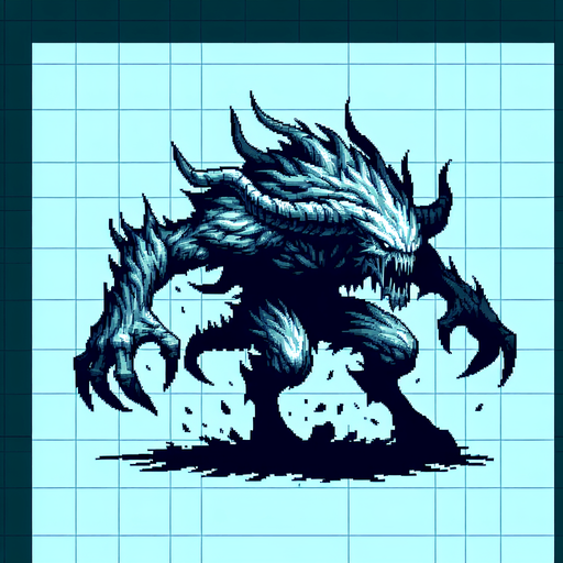 Make a spooky monster that wants to kill you.
Single Game Texture.  In-Game asset.  2d.  Blank background.  High contrast.  No shadows