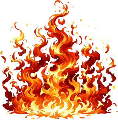 fire.
Single Game Texture.  In-Game asset.  2d.  Blank background.  High contrast.  No shadows