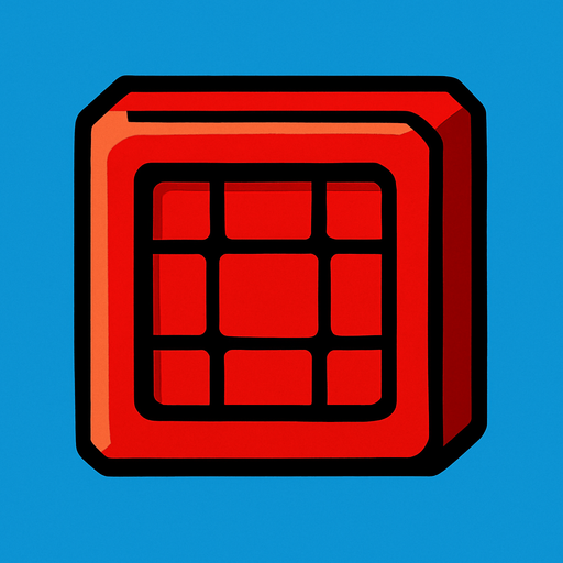 Red block.
In-Game asset.  2d.  High contrast.  No shadows
