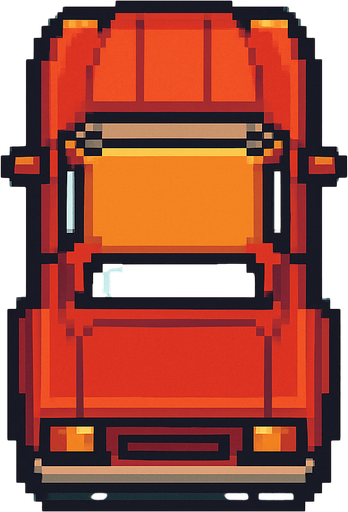 Pixel art Araba kuş bakışı şeklinde olsun.
In-Game asset.  2d.  High contrast.  No shadows