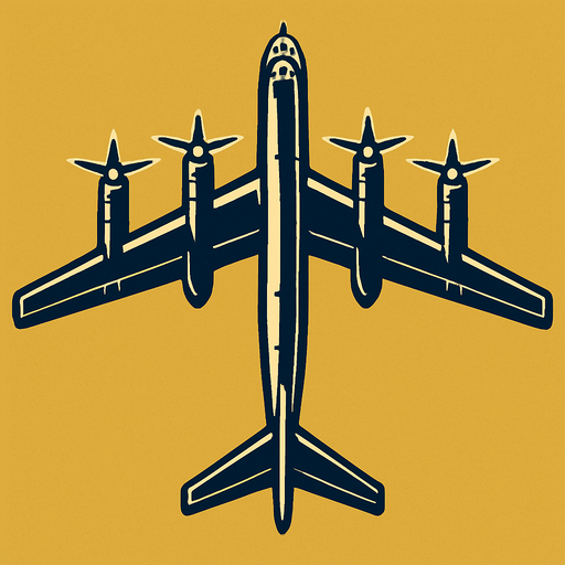 Tu 95 uppifrån.
In-Game asset.  2d.  High contrast.  No shadows