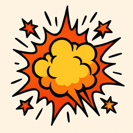 explotion.
In-Game asset.  2d.  High contrast.  No shadows