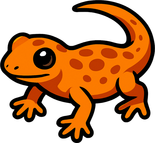 Orange salamander.
In-Game asset.  2d.  High contrast.  No shadows