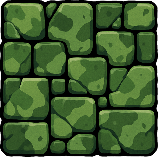 stone, cell for wall. color green camouflage
In-Game asset.  2d.  High contrast.  No shadows