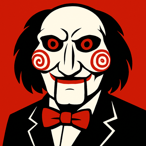 saw( movie charakter).
In-Game asset.  2d.  High contrast.  No shadows