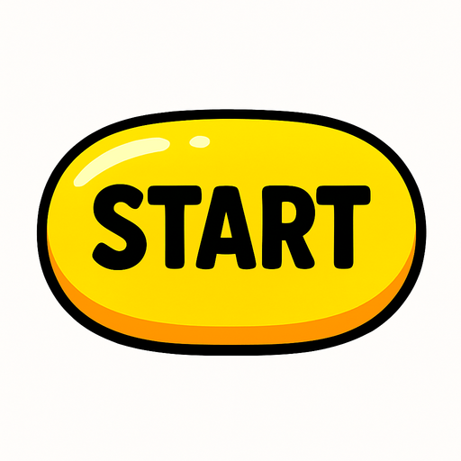 Start butonu sarı parlak.
In-Game asset.  2d.  High contrast.  No shadows