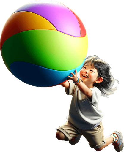 kid with a ball
Single Game Texture.  In-Game asset.  2d.  Blank background.  High contrast.  No shadows