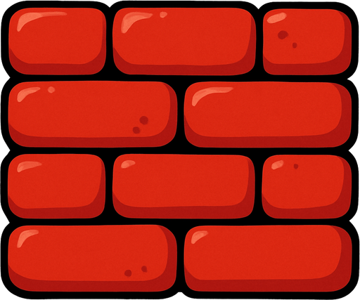 kırmızı lastik duvar.
In-Game asset.  2d.  High contrast.  No shadows