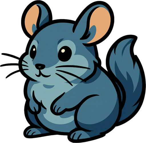 Chinchilla.
In-Game asset.  2d.  High contrast.  No shadows