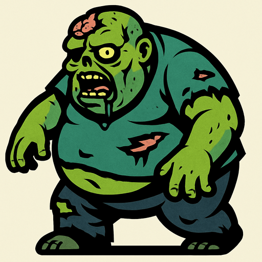 zombie fat.
In-Game asset.  2d.  High contrast.  No shadows