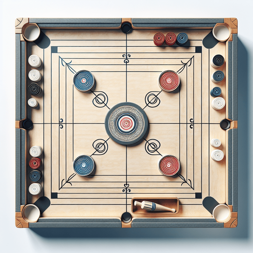 I’m creating a 2D Carrom game and need a high-quality top-down Carrom board asset. Please generate.
Single Game Texture.  In-Game asset.  2d.  Blank background.  High contrast.  No shadows