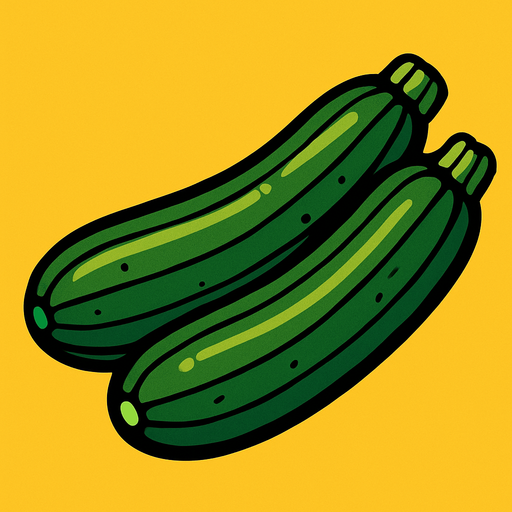 Courgettes.
In-Game asset.  2d.  High contrast.  No shadows