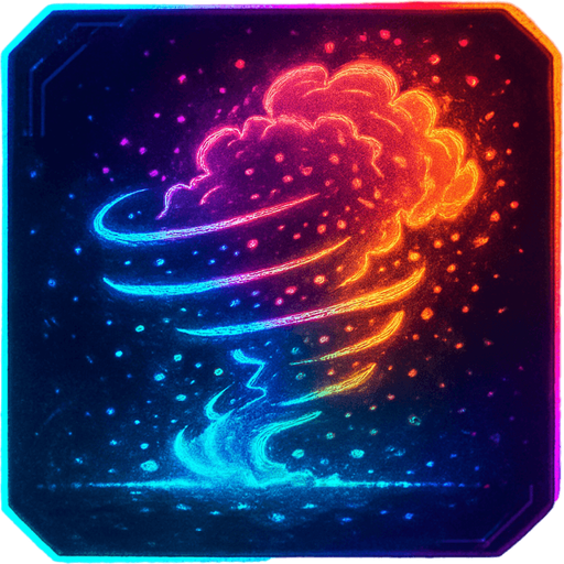 Ability icon 'Dust storm' . cyberpunk. abstract. Futuer. different colors. HD colors