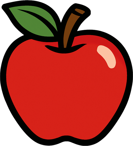 Apple.
In-Game asset.  2d.  High contrast.  No shadows